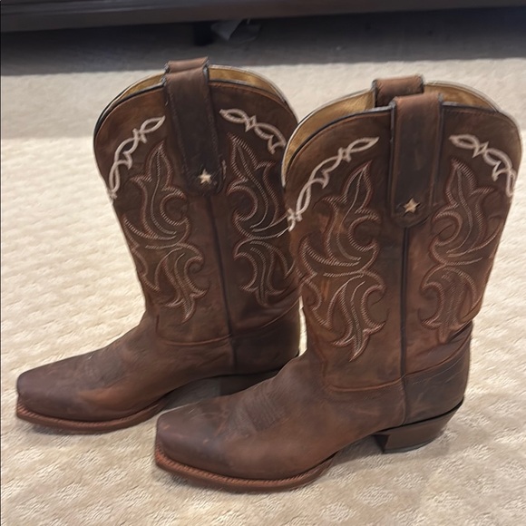 Tony Lama Brown Western Cowboy Boots size 8 - Picture 2 of 9